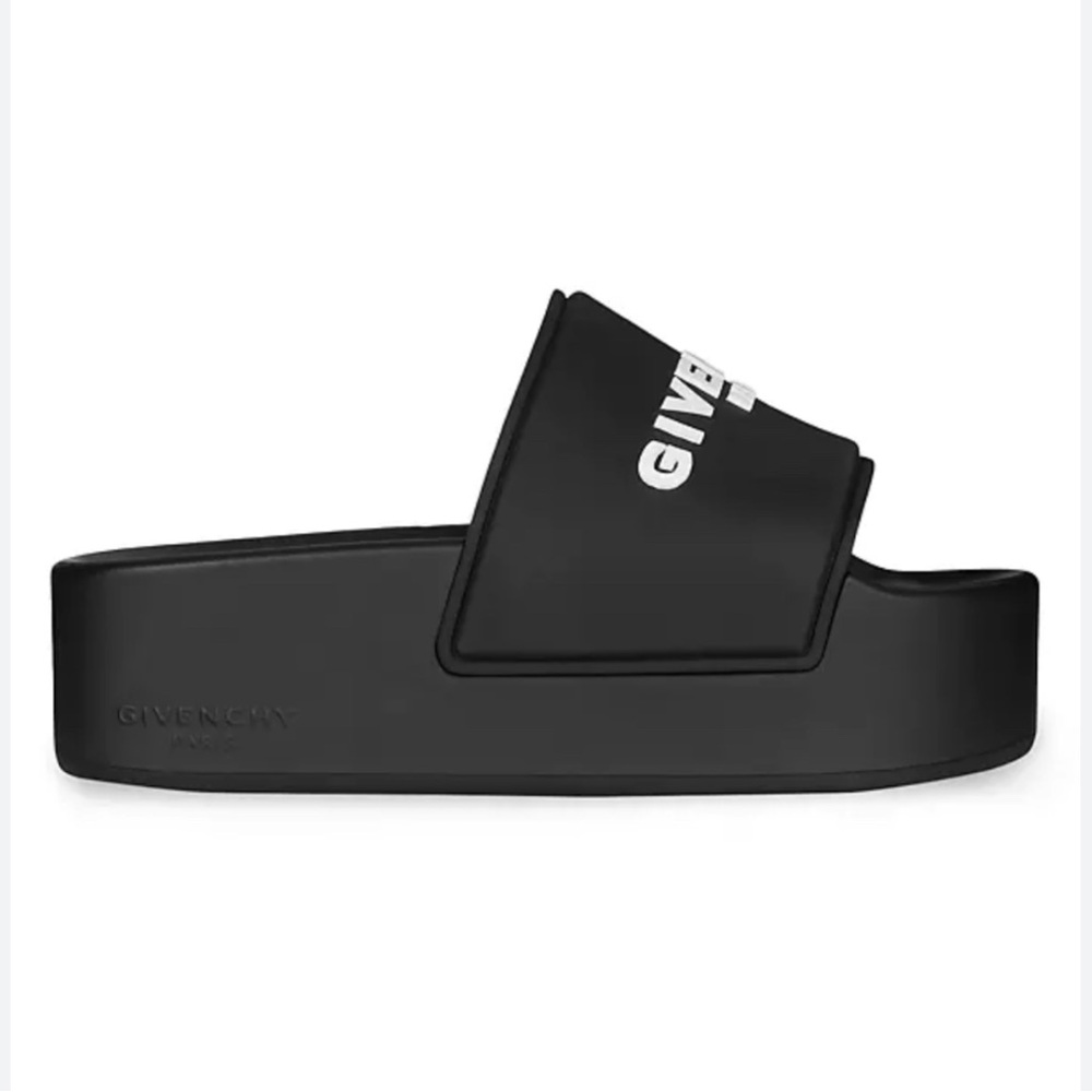 NWOB Givenchy Wedge Slides -Black Sandals